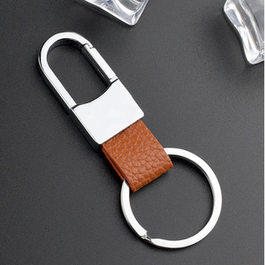 <span class=keywords><strong>Portachiavi</strong></span> in metallo con cinturino in pelle-moderno anello per auto minimalista da uomo, regali promozionali <span class=keywords><strong>aziendali</strong></span> - Product Image 2