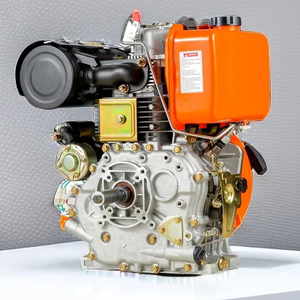 Moteur diesel monocylindre refroidi par air, 4 temps, démarrage électrique, petit, portable, 196 cm³, 6,5 CV, avec roulement - Product Image 1