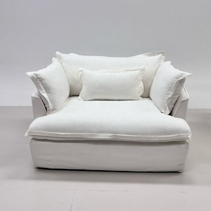 Fauteuil individuel de luxe effet nuage - Fauteuil d'appoint rembourré avec <span class=keywords><strong>tissu</strong></span> en <span class=keywords><strong>coton</strong></span> lavable pour salon et chambre modernes - Product Image 1