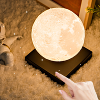 Lámpara Lunar Magnética Levitante de Plástico con Rotación Automática, Luz Nocturna LED, Lámpara de Mesa Flotante, Decoración Creativa para el Hogar, Adorno de Escritorio