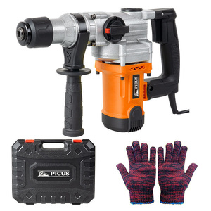 Industrial Concrete Demolition Breaker 950W Impact Hammer <b>Drill</b> With SDS-PLUS Chisels and <b>Bits</b> PICUS742 950W Power Delivers High - Product Image 4