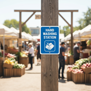 Panneau de signalisation pour station de lavage des mains, panneau d'<span class=keywords><strong>avis</strong></span> en aluminium pour cuisine et lieu de travail, panneau de sécurité mural imperméable et durable - Product Image 5