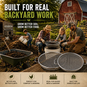 Tamis en fil d'acier galvanisé de 1/4 et 1/8 pouce, 2 pièces, pour le jardinage, l'entretien des pelouses et la plantation - Product Image 4