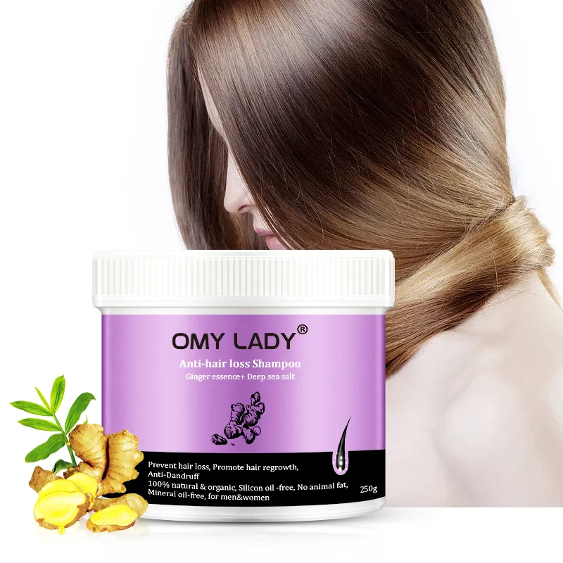 Omy lady-extracto de sal de mar profunda y jengibre, champú seco para la pérdida de cabello con textura fuerte