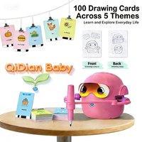 Robot de Dibujo Electrónico DIY para Niños, 100 Tarjetas, Juguete de Aprendizaje Montessori, 3-8 Años, Unisex, Interactivo por Voz, ABC, Plástico, con Batería