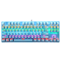 Clavier filaire USB de jeu, couleur assortie, sensation mécanique lumineuse, arc-en-ciel pour PC Gamer, accessoires d'ordinateur de bureau