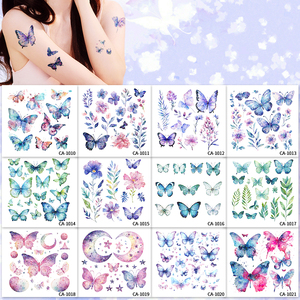 CA Venta caliente desechable niños adultos fiesta brazo pierna Cuerpo brillante mariposa impermeable tatuaje temporal plantilla pegatina - Product Image 4