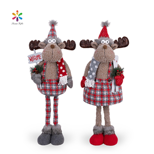 ER usine nouveau Design drôle wapiti de noël debout poupée télescopique <span class=keywords><strong>ameublement</strong></span> fenêtre décoration poupée - Product Image 1