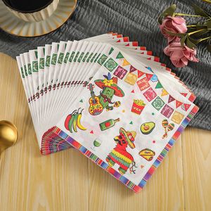 Servilletas Desechables Impresas con Temática de Fiesta de Carnaval Mexicano para Fiestas Transfronterizas - Product Image 3