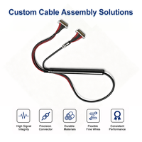 Câble LVDS OEM ODM, assemblage 30 broches, pas de 0,5 mm, faisceau micro-coaxial 40AWG pour écran LCD double écran d'ordinateur portable, pinout personnalisé