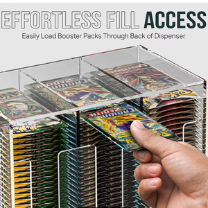 Support d'affichage en acrylique pour paquets de boosters TCG MTG <span class=keywords><strong>Yugioh</strong></span> Pokmon personnalisés, magasins de vente au détail/de jeux, distributeur de paquets de boosters à 3 ou 6 emplacements - Product Image 3