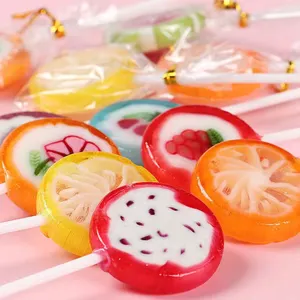 Bocadillos diferentes tipos surtido de frutas sabor piruletas fábrica de dulces al por mayor