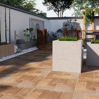 Carreaux de sol en céramique 600 x 600 mm pour extérieur, jardin, style pastoral, antidérapants, pour balcon, cour, restaurant, pavés