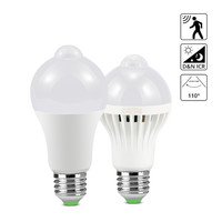 Ampoule LED pour éclairage d'urgence 12W avec détecteur de mouvement automatique Ampoule LED A60 avec détecteur de mouvement