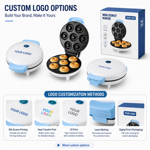 Placa antiadherente 7 agujeros Mini Donut Maker Máquina eléctrica para prensar rosquillas, Mini máquina para hacer rosquillas para postres de desayuno - Product Image 2