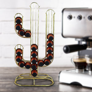 Présentoir de comptoir de cuisine en métal doré <span class=keywords><strong>Nespresso</strong></span> Coffee Pod Capsule Holder Organizer Supports Storage Rack for Coffee - Product Image 1