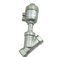 DKV Acier inoxydable DN 15 Valve d'angle filetée pneumatique 2 "NC Valve à siège d'angle pneumatique 2 voies 2 positions