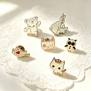 Low MOQ Custom Packaging ODM Custom Metal <b>Badge</b>, Silver-Plated Cute Enamel Animal <b>Pin</b> <b>Badge</b> - Product Image 2