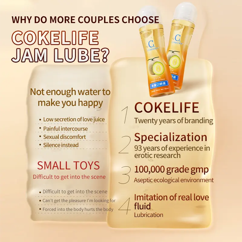 CokeLife Oral Sex Water Soluble Lubricant Gel 100ML Fruit-Flavored Lubricant Sexual Water Based Personal Lubricants