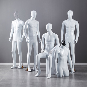 หุ่นโชว์เสื้อผ้าชายสีขาวสว่างแบบเต็มตัว ทำจากพลาสติก พร้อมหัว สำหรับตั้งโชว์หน้าร้าน - Product Image 4