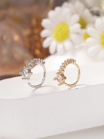 Anting Hidung Trendy 8mm Perak Berlapis Emas 14K dengan Zirkonia Kubik Perhiasan Tindik Fashion untuk Wanita Perlengkapan Kecantikan