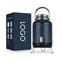 Bouteilles d'eau de grande capacité AS 170 oz 5 L, élégantes, en acier inoxydable à double paroi isolée, pot à eau thermique, jarre à eau verte