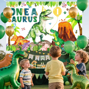 Decorazioni per Festa di Compleanno a Tema Giungla con Dinosauro, Sfondo Personalizzato per Foto, Prezzo di Fabbrica Nicro - Product Image 2