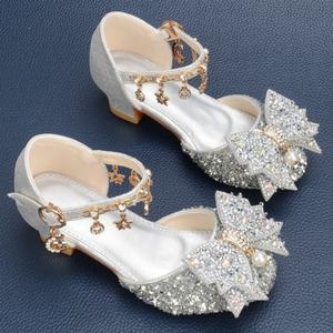 New Silver Sequins <b>Dance</b> <b>Shoes</b> Girls Children's Summer Piano Performance Sandals rhinestones Tassel children's <b>shoes</b> - Product Image 3