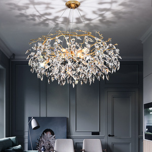 Modern Design K9 Crystal Rain Drop Chandelier Ballroom Villa Tree Branch Style pendant <b>light</b> for Living Room - Product Image 3