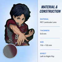 Autocollants de voiture anime 3D à dégradé, vente directe d'usine, matériau PET, autocollant lenticulaire anime imperméable