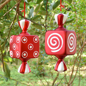 Décorations de Noël, accessoires de scène, bar, robe de mariée, accessoires, 32 cm, rouge et blanc, décorations de Noël peintes, pendentif - Product Image 2