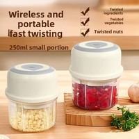 Mini broyeur électrique portable sans fil USB 250ml Robot culinaire intelligent Hachoir pour Vetables Hachoir à viande et à ail Broyeur d'oignons