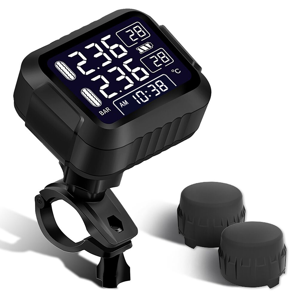 Беспроводная система контроля давления в шинах CAREUD для мотоцикла с внешним датчиком и ЖК-дисплеем