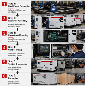 Générateur diesel Cummins Weichai d'origine, 50KVA, 125KVA, 150KVA, groupe électrogène silencieux pour centre de données, hôtel, alimentation de secours commerciale - Product Image 6