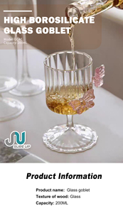 Copa de <span class=keywords><strong>Vino</strong></span> con Base, Estilo Nórdico, Adornada con Mariposas Coloridas, para Uso Doméstico - Product Image 5