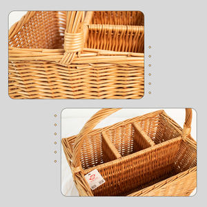 Cesta de mimbre para botellas de vino, cesta de regalo para portabotellas de vino de mimbre - Product Image 6