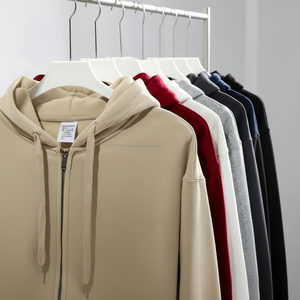   Sudadera con capucha para hombre, transpirable, con logotipo personalizado, 100% algodón, 500 gramos, de lana de zorro plateado, con cremallera, para invierno, ODM 2026 - Product Image 1