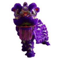 Costume de tête de lion chinois traditionnel personnalisé pour adultes, fait main, pour spectacle de défilé de festival, avec accessoires de gong, tambour et cymbales