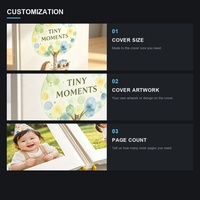 Livre de souvenirs pour bébé 10x10 pouces avec pages à film autocollant et couverture rigide à ouverture plate pour cadeaux de naissance et d'anniversaire