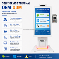 24Floor Standing 27 32-Inch Self-service Kiosk PCAP Touch Screen Perangkat Pemesanan Mandiri Layar Sentuh Full HD Terminal POS dengan Windows/Android