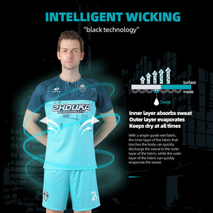 2019 ZHOUKA top sale quick dry fabric new design football soccer jersey set - Product Image 5