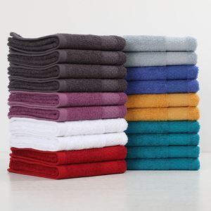 Lot de serviettes en coton multicolores en gros - Serviettes de bain et serviettes de toilette douces et absorbantes, idéales pour la maison/l'hôtel (vente en gros) - Product Image 2