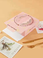 Boîte de transport personnalisée pour gâteau au fromage avec poignée, emballage en papier d'art pour gâteau d'anniversaire, dessert et mousse