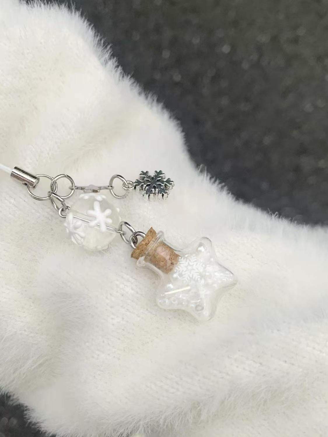 Bouteille à vœux flocon de neige