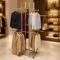 Porte-vêtements modulaire en acier inoxydable moderne, assemblé, avec montage facile pour l'affichage de vêtements en magasin, fabriqué dans le Jiangsu