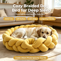 Coussin de couchage confortable en tricot tressé doux pour chiens et chats, tissé à la main, tailles XL, L, M, S, vente en gros, OEM, ODM
