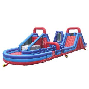 Carrera de obstáculos inflable de grado comercial-Casa de rebote gigante, combinación de tobogán y escalada para adultos y niños - Product Image 1