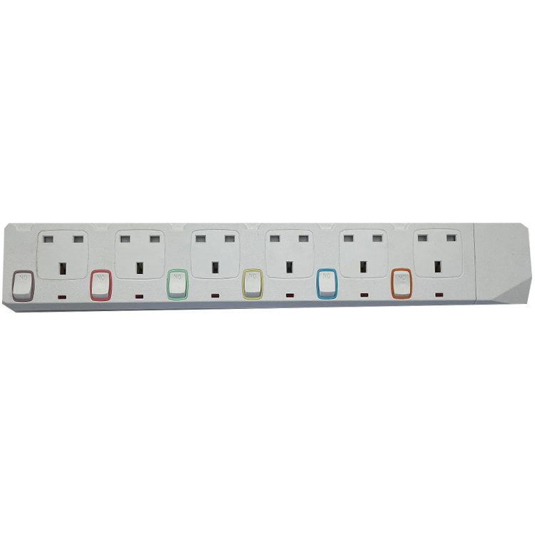 New Style Extension Socket Six-pin 13a Socket and 6 Switch the Length Can Be Customized for Home