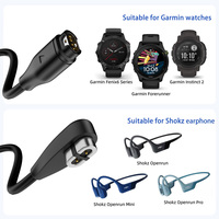 Mendukung kabel pengisian daya Flash 2 in 1 magnetik 4Pin 2Pin Port ke USB a Male kabel Data untuk Shokz Earphone Garmin Smart Watch
