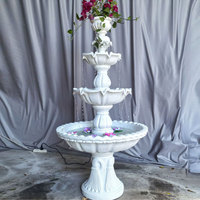 Fuente de Agua Decorativa de Fibra de Vidrio para Interiores con Luces LED, Fuente de Resina con Efecto de Cascada